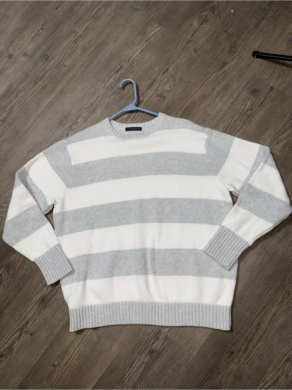 Brandy Melville Striped Gray and White Sweater 100% Cotton